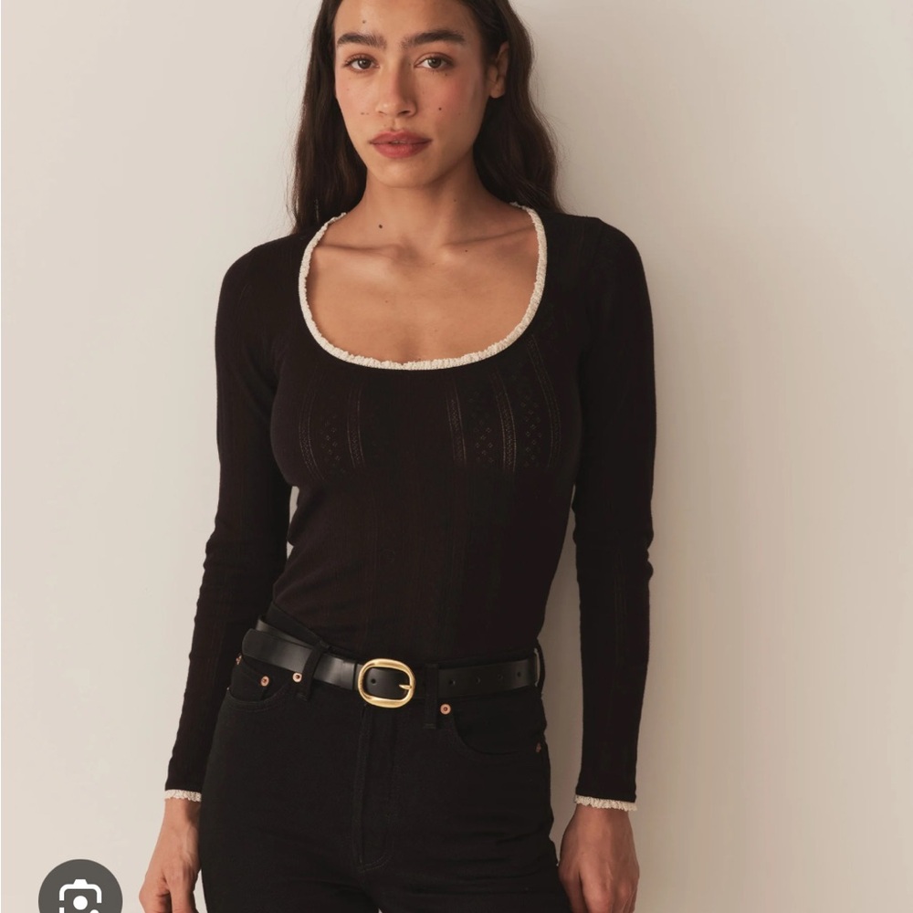 Doen Romy Tee - Black Quelle Jolie Pointelle M